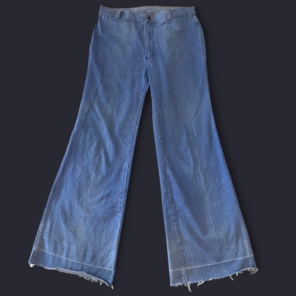 VINTAGE Disco High Wasted Flare Distressed Jeans